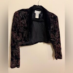 Vintage Scott McClintock Black and Purple Floral Jacket